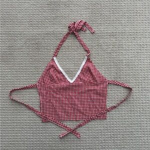 Edikted Red Gingham Halter Top